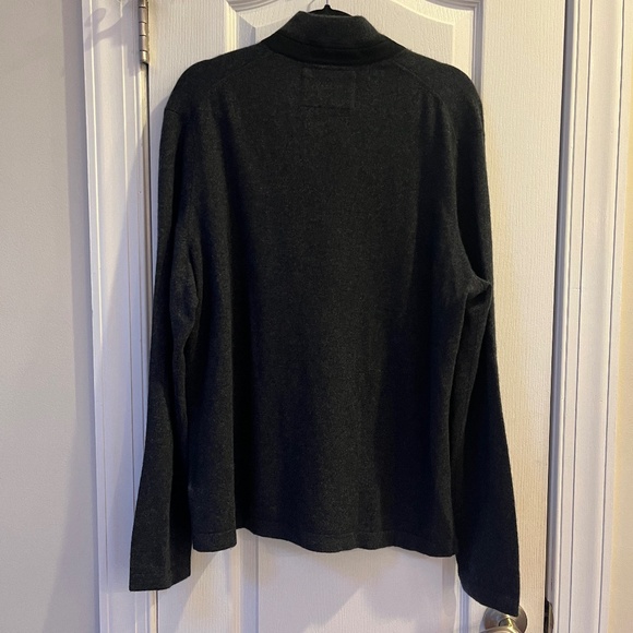 Mens' Black Brown 1826 100% Cashmere 1/4 Zip Buttoned Pullover Sweater XL - Picture 3 of 5